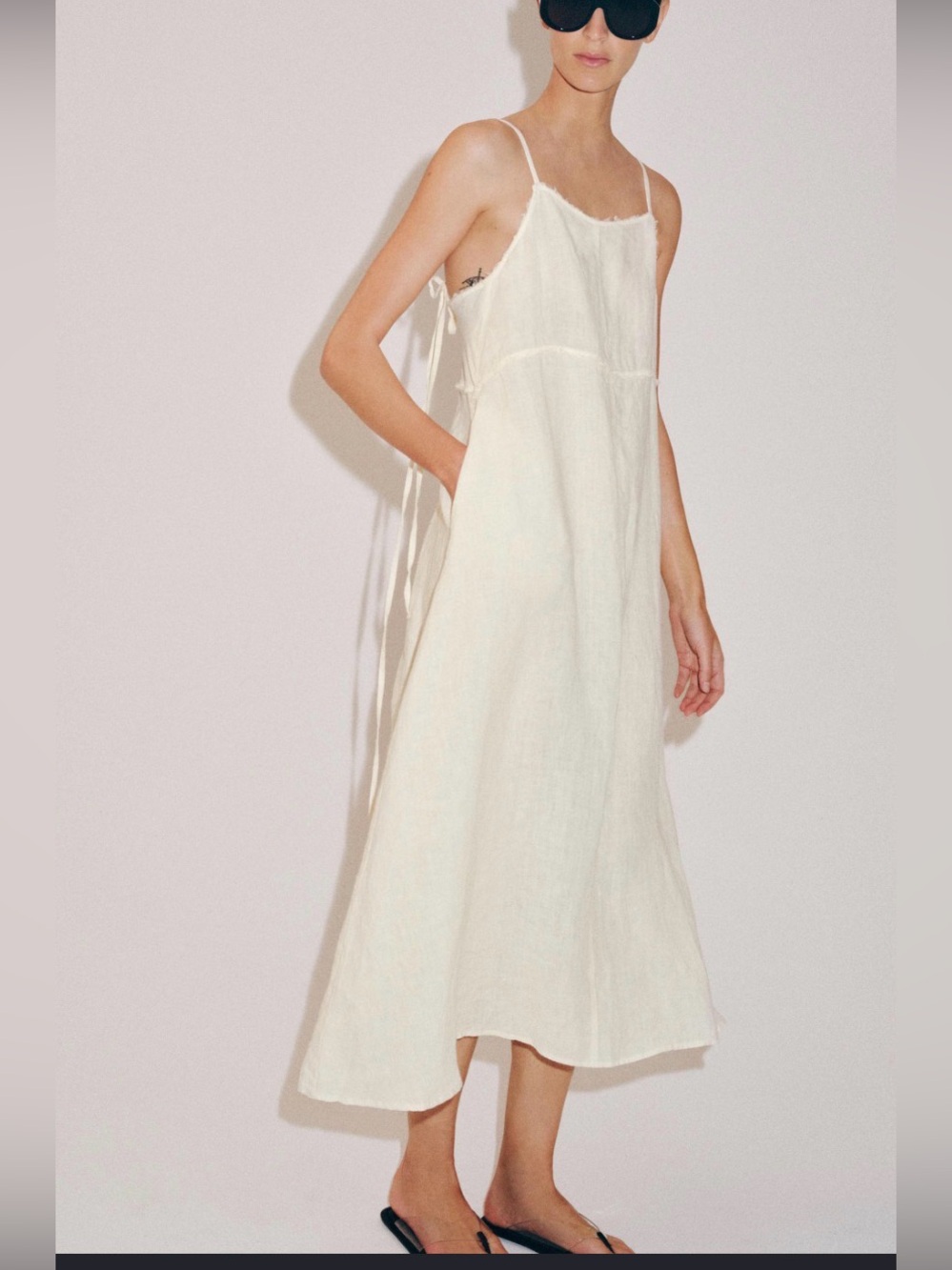 100% Zara linen midi dress